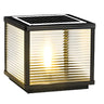 Beige Minimalist Square Ceramic Outdoor Table Lamp Image - 5