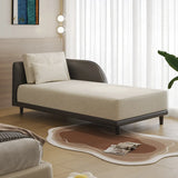 Beige Modern Fabric Reclining Chaise Lounge with Pillow Image - 7