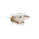 Beige Modular Chenille Recessed Arm Left Sofa Chaise Image - 13