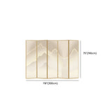 Beige Mountain Pattern Fabric Folding Privacy Room Divider Image - 13