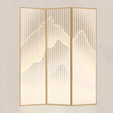 Beige Mountain Pattern Fabric Folding Privacy Room Divider Image - 9