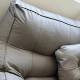 Beige Oversized Square Faux Leather Relaxation Bean Bag Image - 10