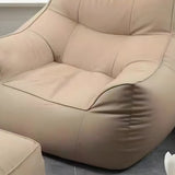 Beige Oversized Square Faux Leather Relaxation Bean Bag Image - 12