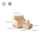 Beige Oversized Square Faux Leather Relaxation Bean Bag Image - 15