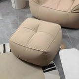 Beige Oversized Square Faux Leather Relaxation Bean Bag Image - 4