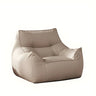 Beige Oversized Square Faux Leather Relaxation Bean Bag Image - 5