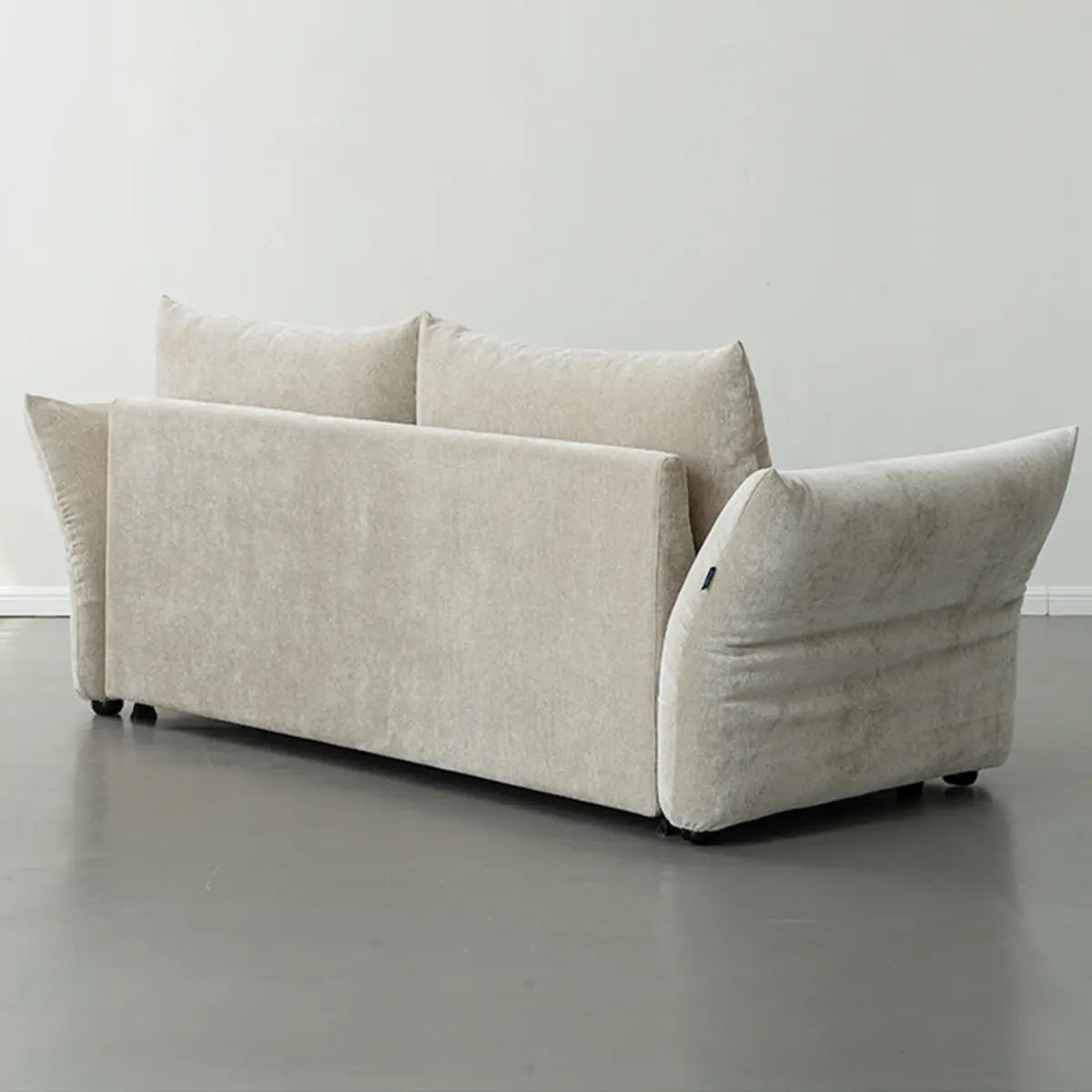 Beige Reclining Cloud Fabric Cushion Back Futon Sofa Image - 12