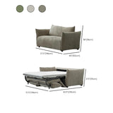 Beige Reclining Cloud Fabric Cushion Back Futon Sofa #size