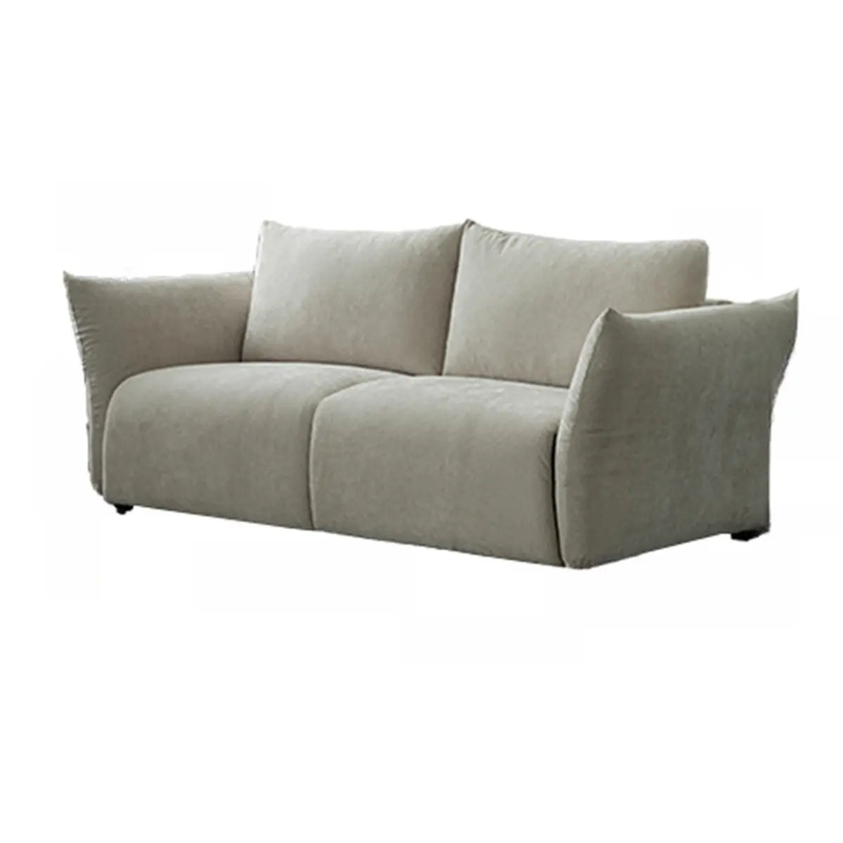 Beige Reclining Cloud Fabric Cushion Back Futon Sofa Image - 3