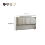 Beige Rectangle Upholstered Twin Headboard with Legs #size