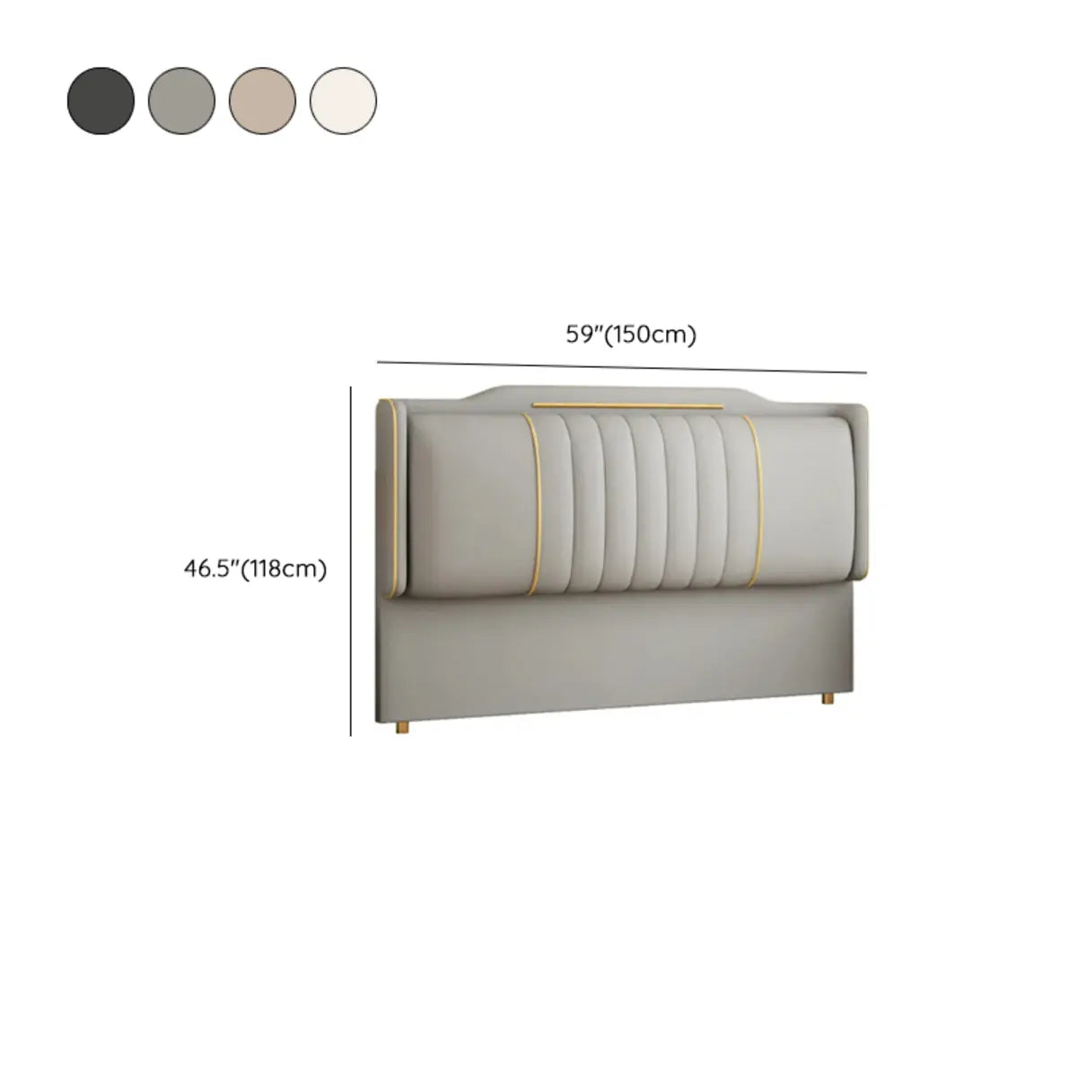 Beige Rectangle Upholstered Twin Headboard with Legs Image - 14