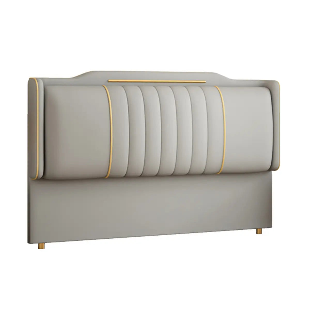 Beige Rectangle Upholstered Twin Headboard with Legs Image - 8