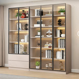 Beige Rectangular Glass Large Storage Display Cabinet Image - 14