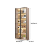 Beige Rectangular Glass Large Storage Display Cabinet Image - 19