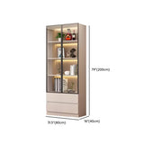 Beige Rectangular Glass Large Storage Display Cabinet Image - 20