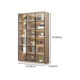 Beige Rectangular Glass Large Storage Display Cabinet Image - 22