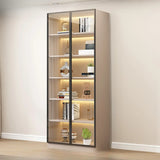 Beige Rectangular Glass Large Storage Display Cabinet Image - 4