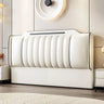 Beige Rectangular Upholstered Twin Headboard with Legs Image - 3