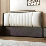 Beige Rectangular Upholstered Twin Headboard with Legs Image - 6