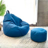 Beige Removable Cover Round Fabric Fill Bean Bag Seat Image - 14