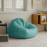 Beige Removable Cover Round Fabric Fill Bean Bag Seat Image - 2