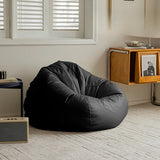 Beige Removable Cover Round Fabric Fill Bean Bag Seat Image - 6