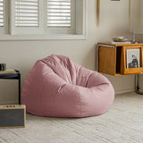 Beige Removable Cover Round Fabric Fill Bean Bag Seat Image - 7