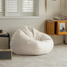 Beige Removable Cover Round Fabric Fill Bean Bag Seat Image - 9