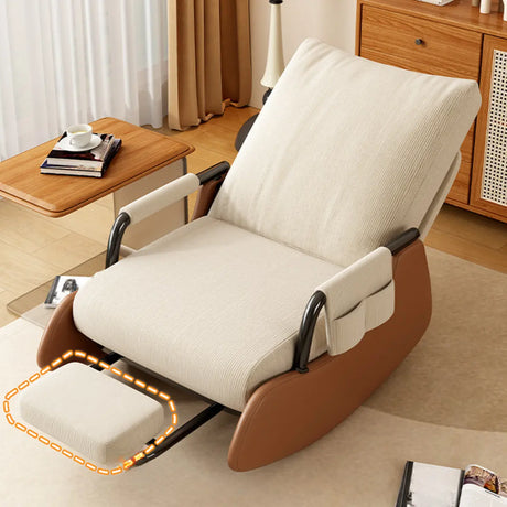 Beige Removable Cushions Small Size Recliner Recliner Image - 16