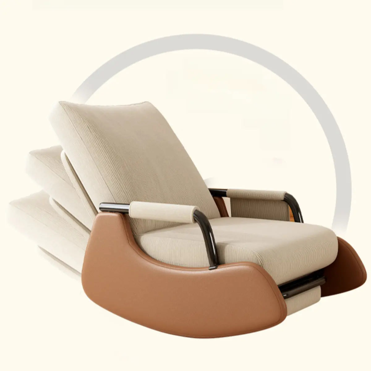 Beige Removable Cushions Small Size Recliner Recliner Image - 18