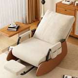 Beige Removable Cushions Small Size Recliner Recliner Image - 19