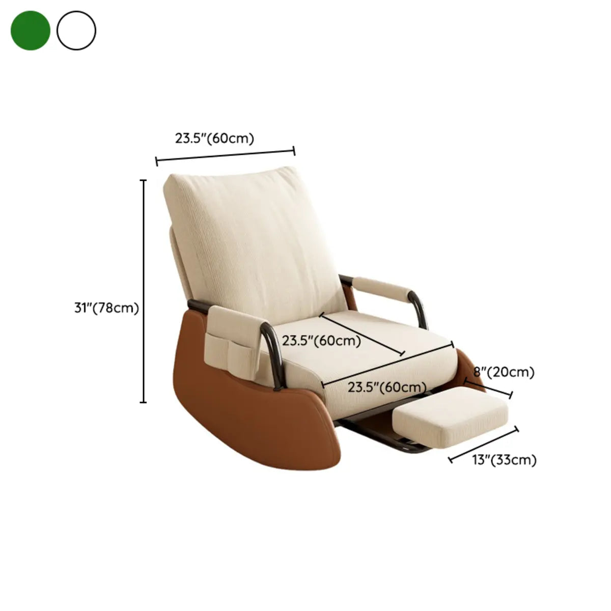 Beige Removable Cushions Small Size Recliner Recliner 