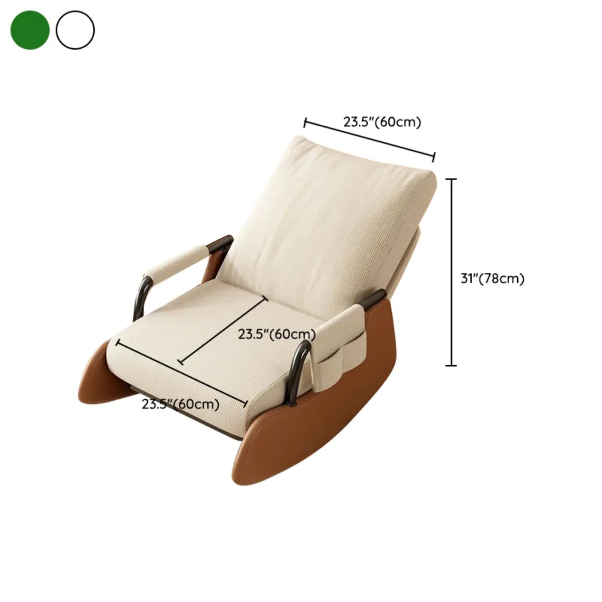 Beige Removable Cushions Small Size Recliner Recliner Image - 22