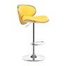 Beige Saddle Leather Adjustable Metal Swivel Bar Stool Image - 3