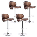 Beige Saddle Leather Adjustable Metal Swivel Bar Stool Image - 37