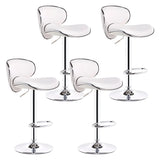 Beige Saddle Leather Adjustable Metal Swivel Bar Stool Image - 38