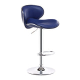 Beige Saddle Leather Adjustable Metal Swivel Bar Stool Image - 7