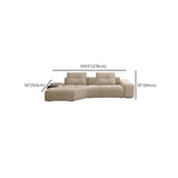 Beige Scratch Resistant Chenille L-Shape Sofa Chaise Image - 18