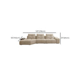 Beige Scratch Resistant Chenille L-Shape Sofa Chaise Image - 19