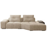 Beige Scratch Resistant Chenille L-Shape Sofa Chaise Image - 7