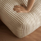 Beige Scratch Resistant Corduroy Tight Back Chaise Image - 12