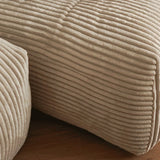 Beige Scratch Resistant Corduroy Tight Back Chaise Image - 9