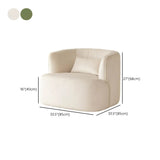 Beige Scratch Resistant Sherpa Recessed Arm Barrel Chair Image - 10