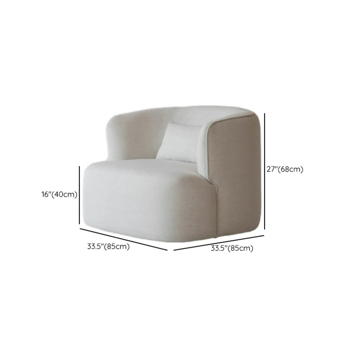 Beige Scratch Resistant Sherpa Recessed Arm Barrel Chair Image - 11