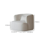 Beige Scratch Resistant Sherpa Recessed Arm Barrel Chair Image - 11