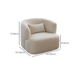 Beige Scratch Resistant Sherpa Recessed Arm Barrel Chair #size