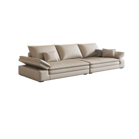 Beige Scratch Resistant Tech Cloth L-Shape Sectional Image - 2