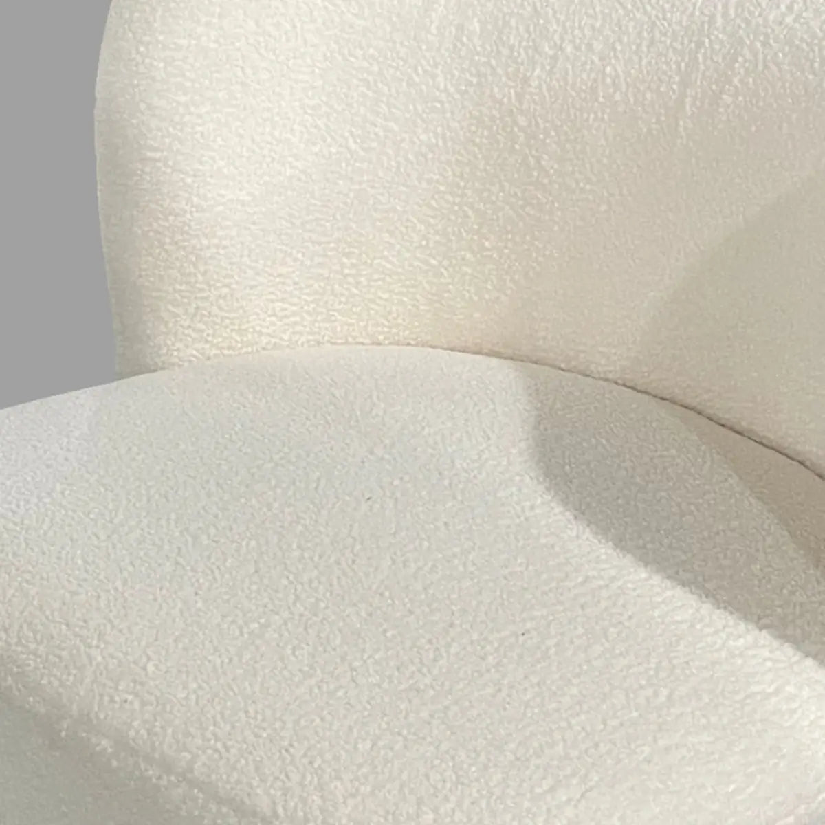 Beige Sherpa Curved Back Sloped Arms Accent Chair Image - 9