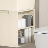 Beige Sink Ceramic Multi-Door Storage Bathroom Vanity Image - 10