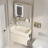 Beige Sink Ceramic Multi-Door Storage Bathroom Vanity Image - 2